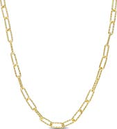 DELMAR Textured Paper Clip Chain Necklace