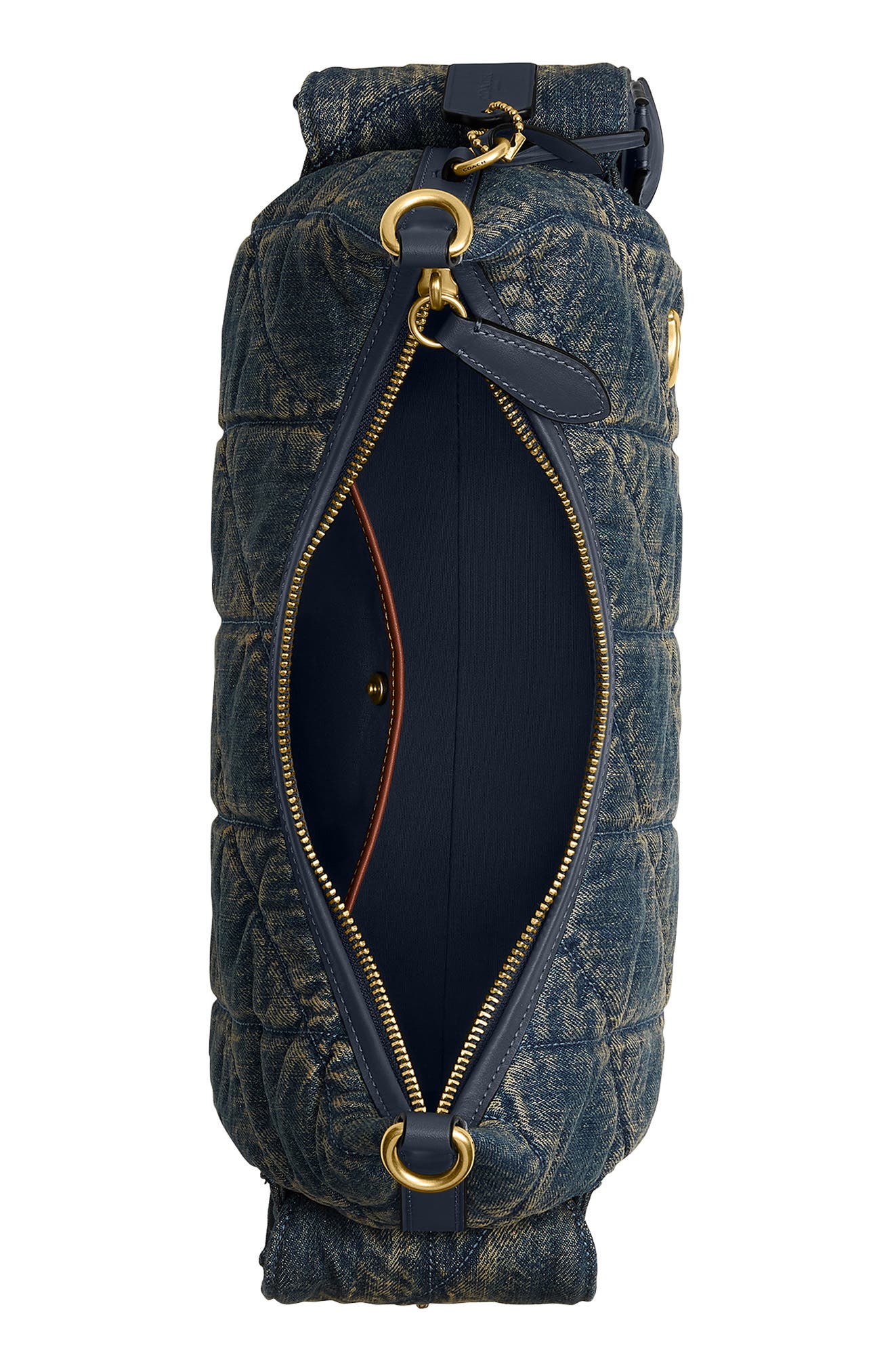 Pocket Juliet 30 Quilted Denim Hobo Bag, Alternate, color, B4/ DARK INDIGO
