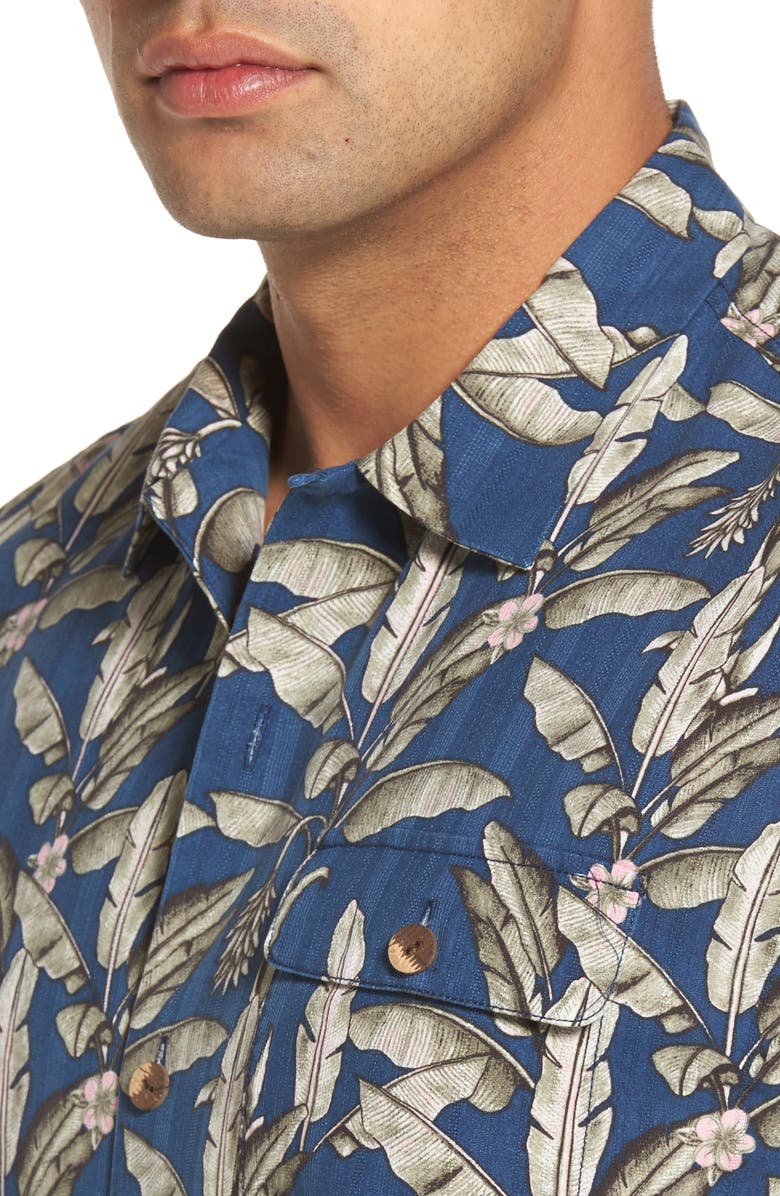 Tommy Bahama Sahara Fronds Standard Fit Silk Camp Shirt, Alternate, color,