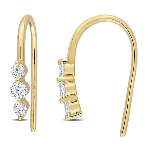 Lab-Grown Diamond 3-Stone Earrings