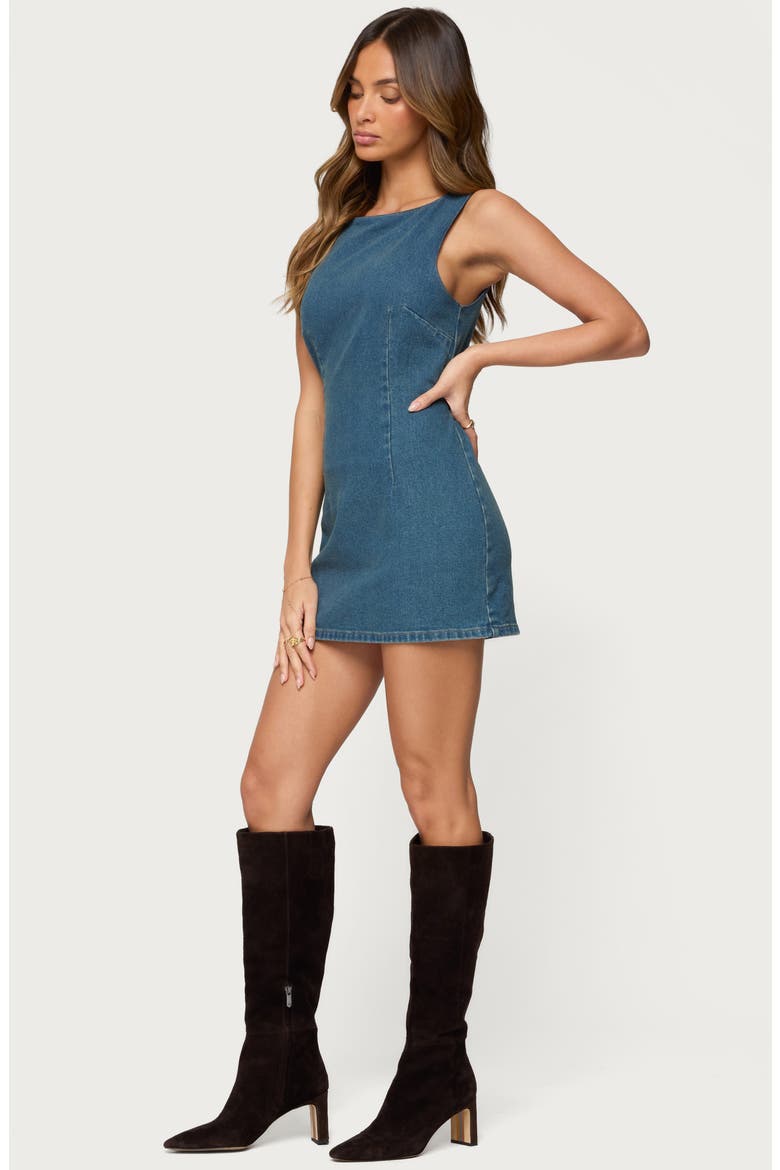 Zurey Sleeveless Denim Romper, Alternate, color, BLUE-WASHED