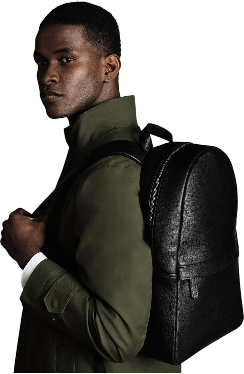 Charles Tyrwhitt Leather Backpack, Alternate, color,