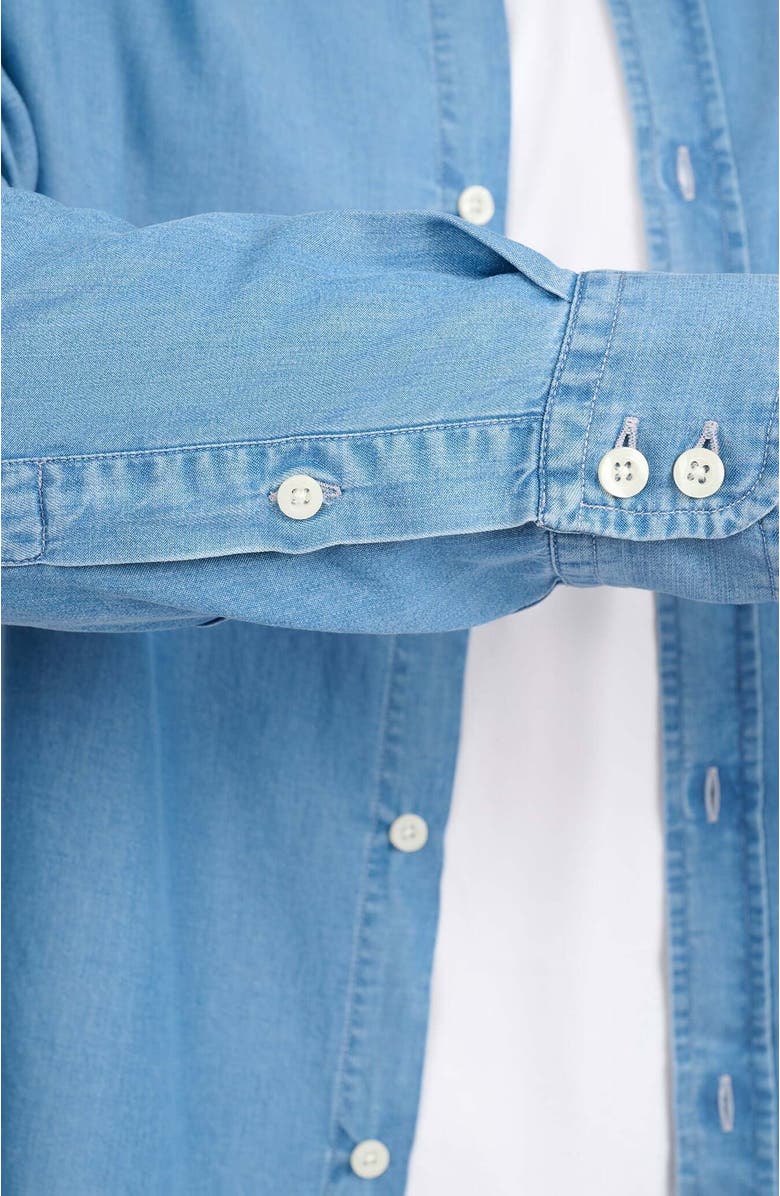 Onia Denim Chambray Long Sleeve Shirt, Alternate, color, Medium Chambray