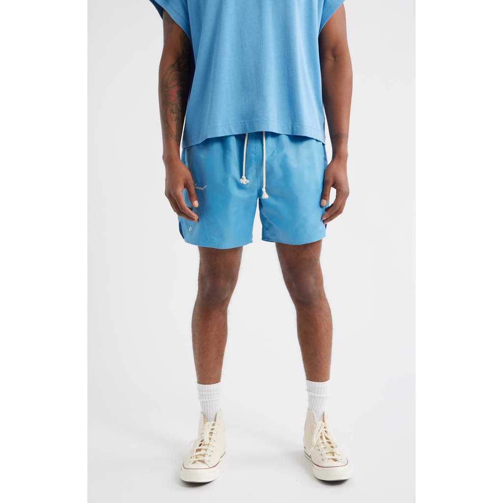 Elwood Olympic Embroidered Logo Nylon Shorts In Blue