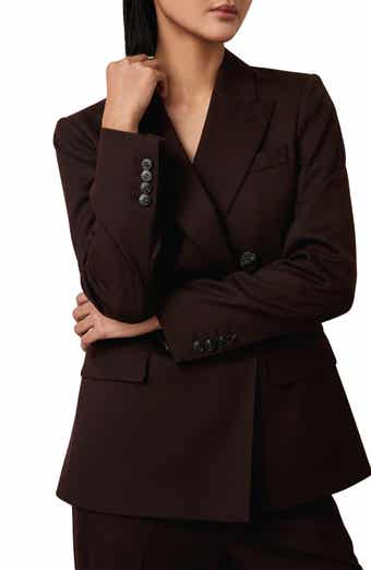 Reiss Solene Wool Blend Double Breasted Blazer