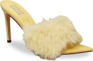 CHASE AND CHLOE Faux Fur Stiletto Mule Sandal