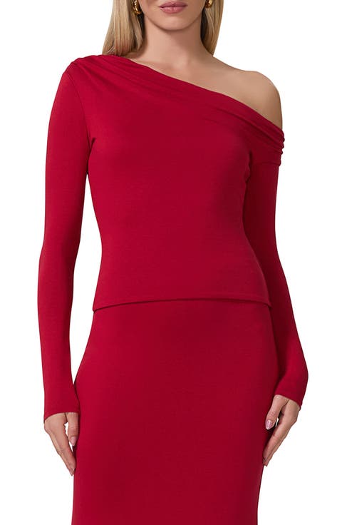 Bria One-Shoulder Jersey Top