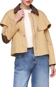 Avec Les Filles Crop Cape Trench Jacket