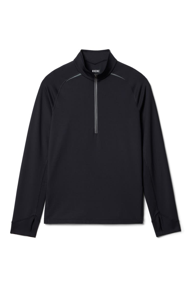 Thermal Run 1/2 Zip Pullover, Alternate, color, BLACK