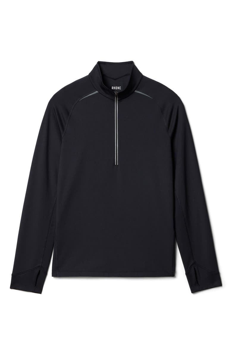 Rhone Thermal Run 1/2 Zip Pullover, Alternate, color, Black