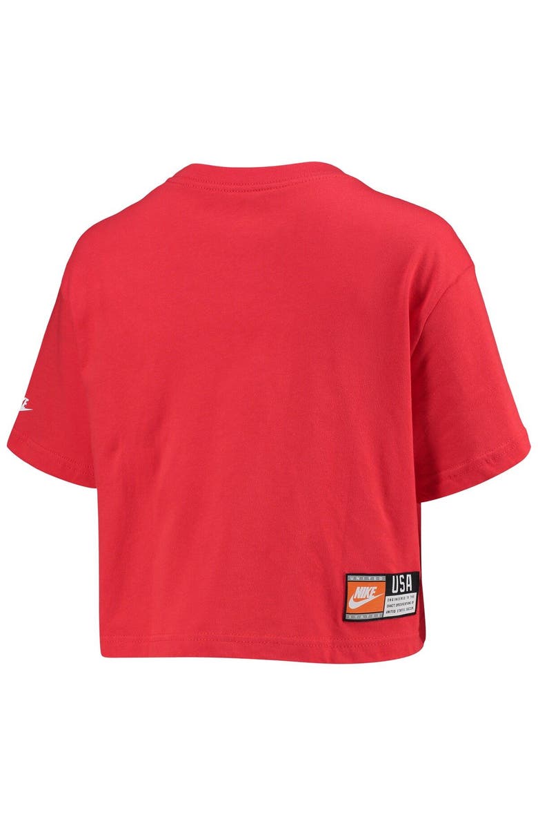 Nike Women's Nike Red USMNT Voice Crop Top, Alternate, color,