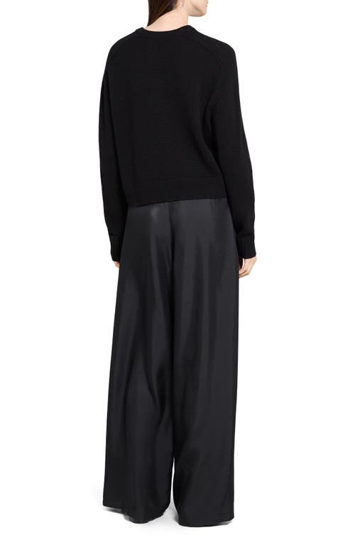 Theory Cashmere Crewneck Crop Sweater In Black