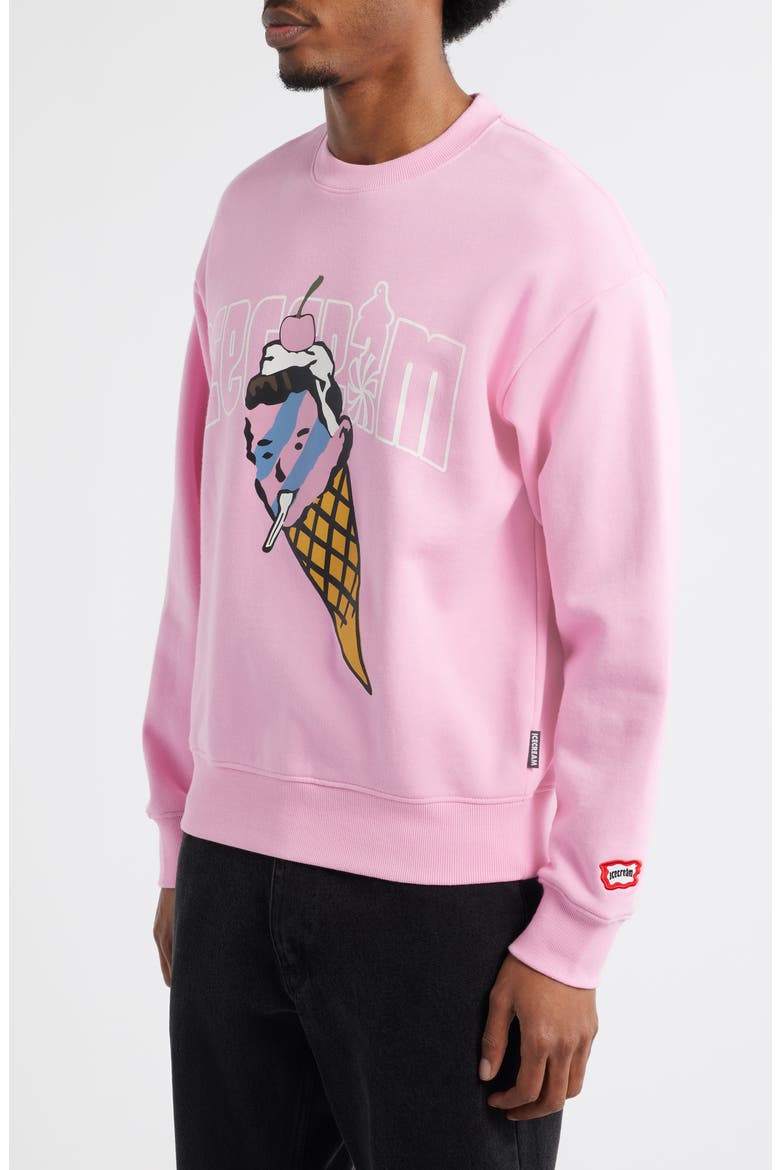 Cone Man Cotton Graphic Sweatshirt, Alternate, color, PRISM PINK