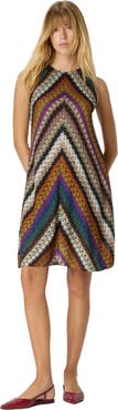 Missoni Crew Neck Mini Dress In Perforated Tulle Lace