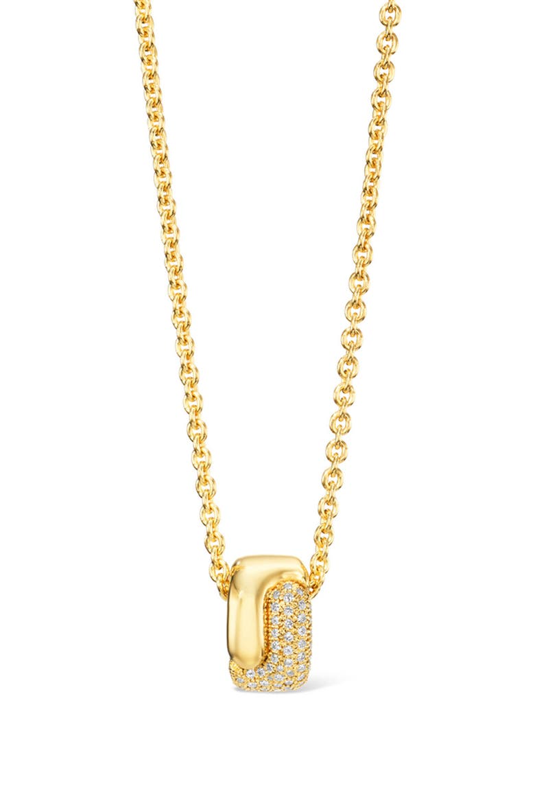 Holos Small Hug 18K Gold & Diamond Ring Pendant Necklace, Main, color, YELLOW GOLD