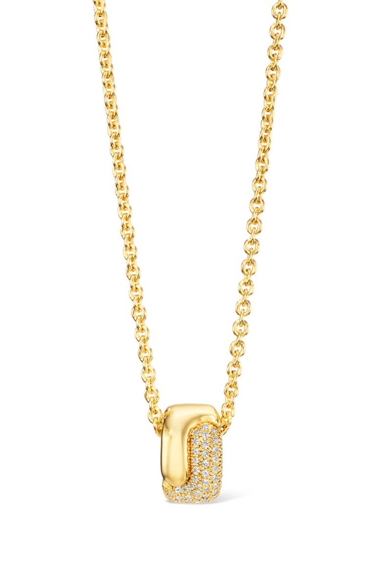 Pamela Zamore Holos Small Hug 18K Gold & Diamond Ring Pendant Necklace, Main, color, Yellow Gold
