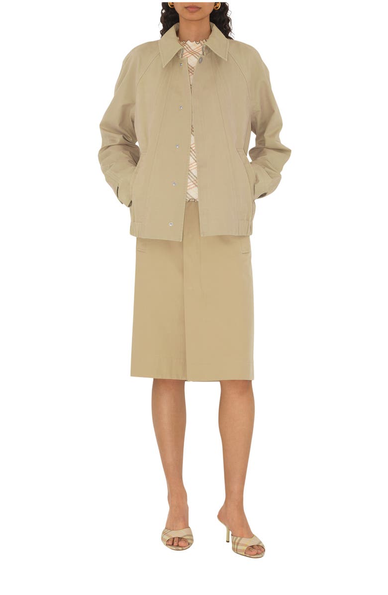 Burberry Cotton Midi Skirt, Main, color, Beige