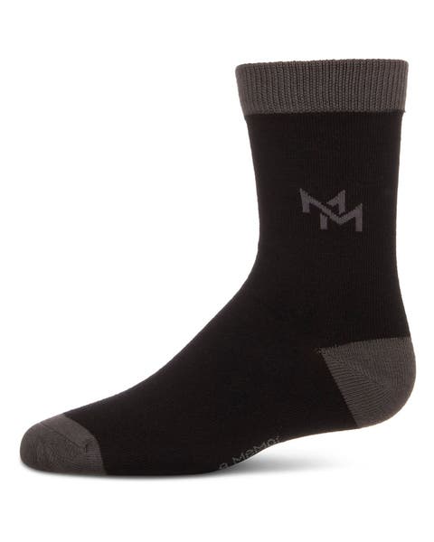Overlapped-M Fine-Gauge Crew Sock (Big Kid)