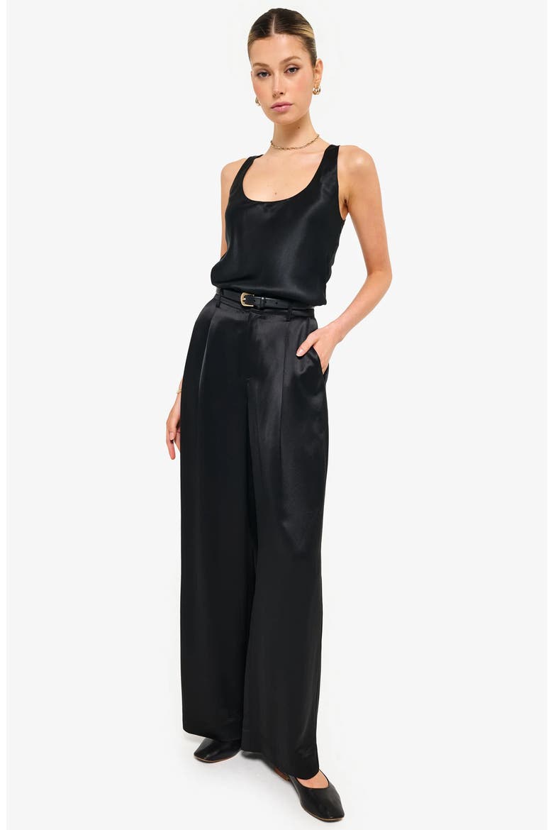 Andressa Silk Shell, Alternate, color, BLACK