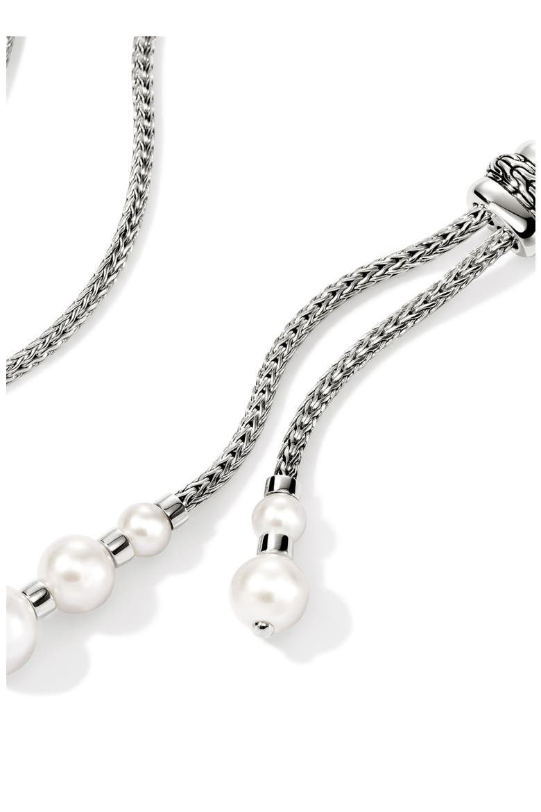 JH Essentials Pearl Lariat Necklace, Alternate, color, SILVER/ PEARL