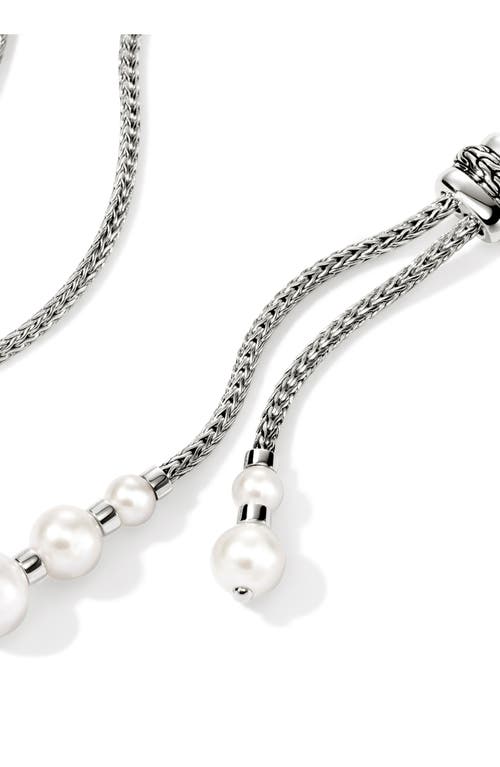 John Hardy Jh Essentials Pearl Lariat Necklace In Silver