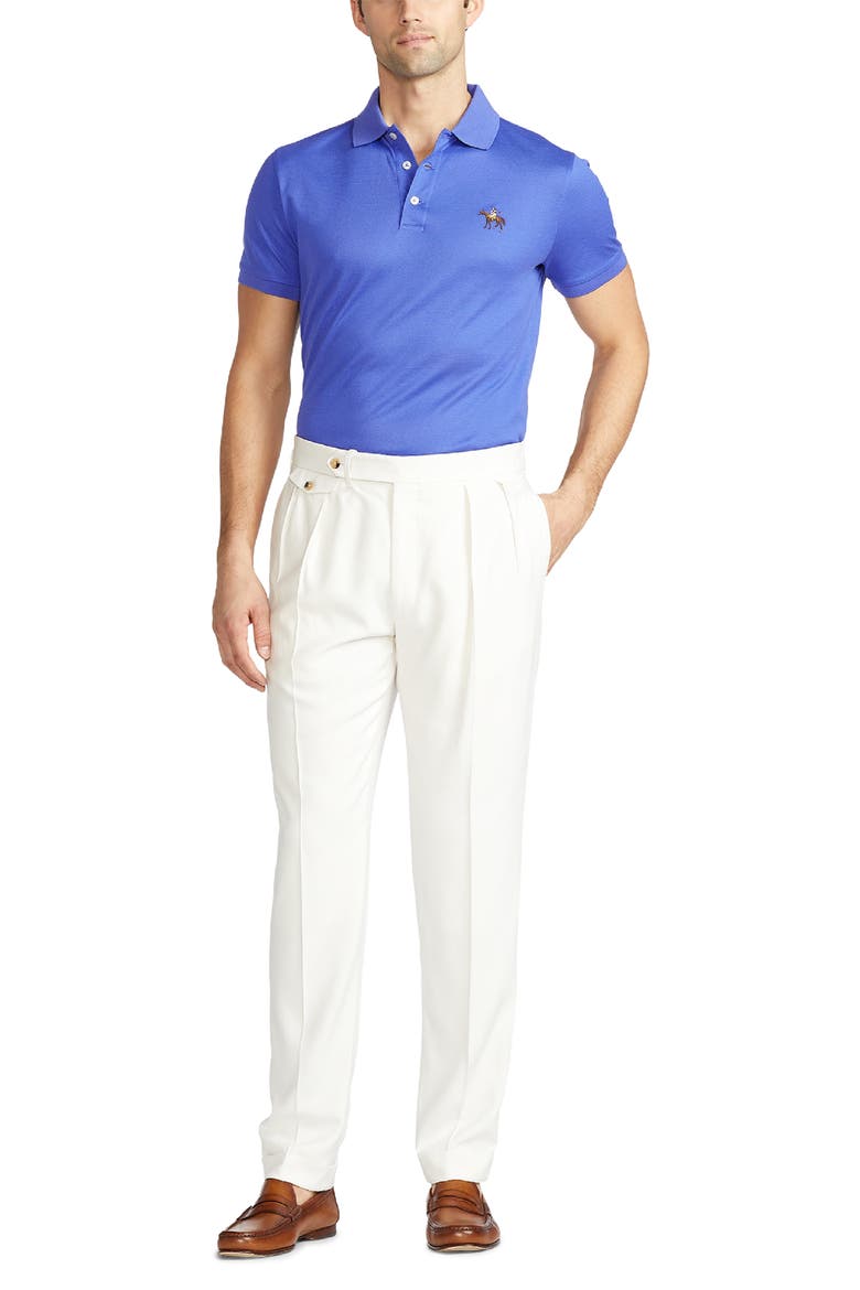Embroidered Standing Horse Cotton Piqué Polo, Alternate, color, CLASSIC COPEN BLUE