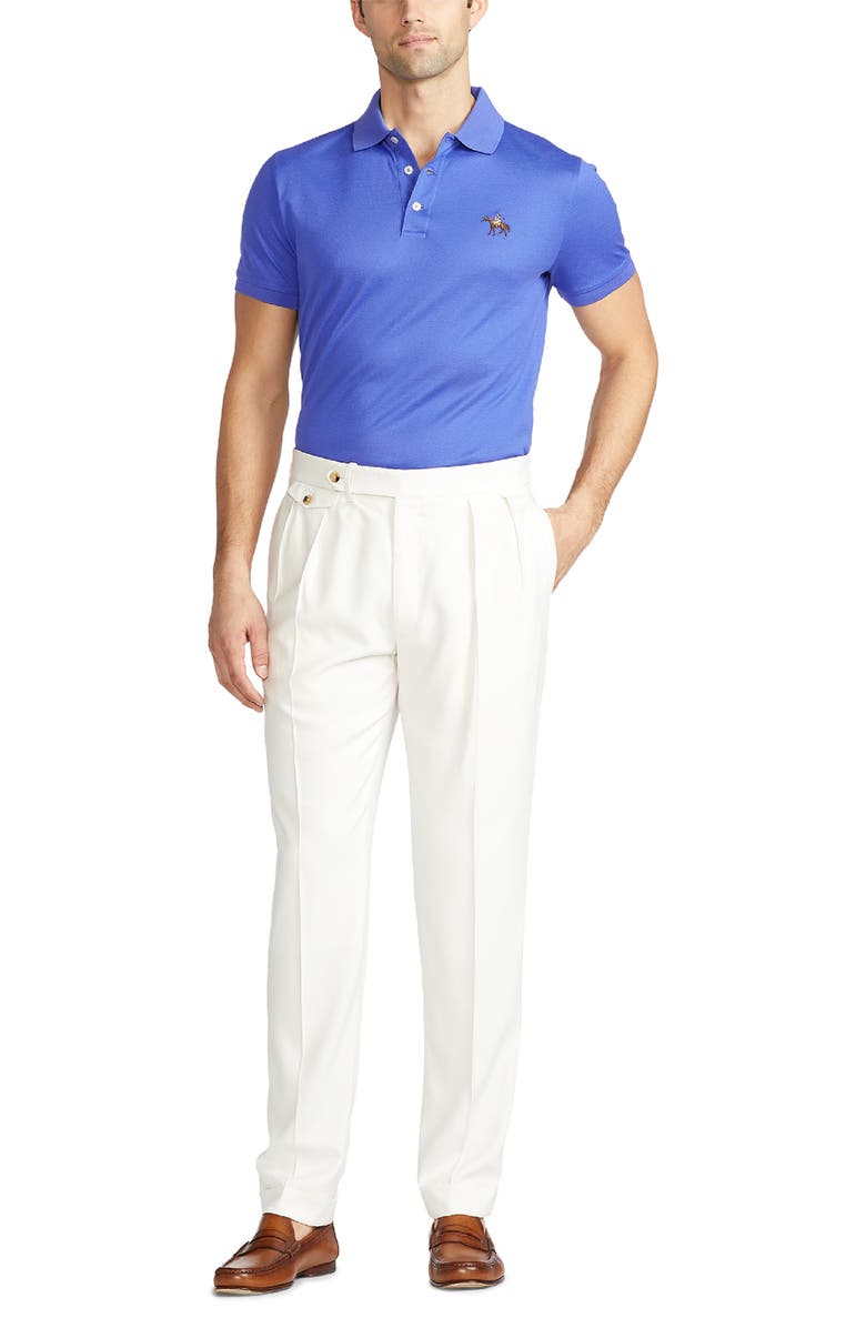 Ralph Lauren Purple Label Embroidered Standing Horse Cotton Piqué Polo, Alternate, color, 