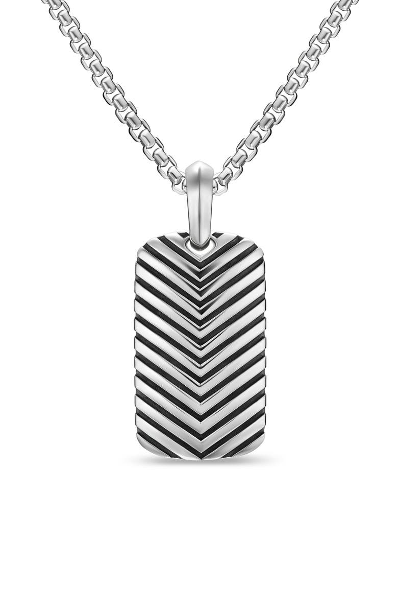 David Yurman Men's Chevron Tag in Sterling Silver, 27mm, Main, color, Silver