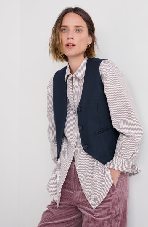 Seasalt Cornwall Lowena Recycled Wool Blend Vest In Blue