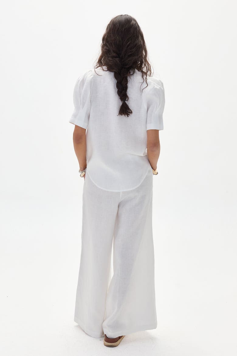 Athina Linen Shirt, Alternate, color, Off White