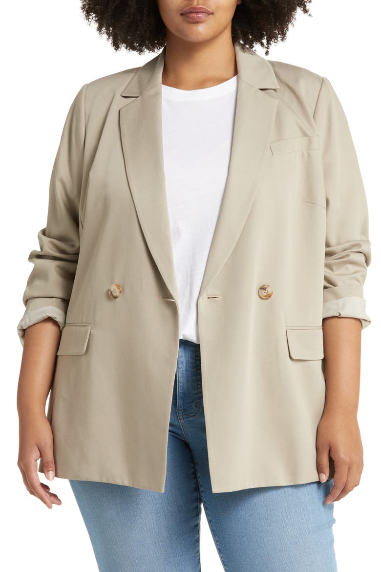 Caldwell Double-Breasted Blazer, Main, color, PUMICE