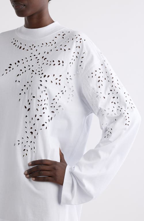 Dries Van Noten Hegelson Eyelet Oversize Cotton T-shirt In White