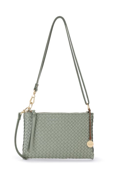 Vita Hand Woven Leather Crossbody Wristlet