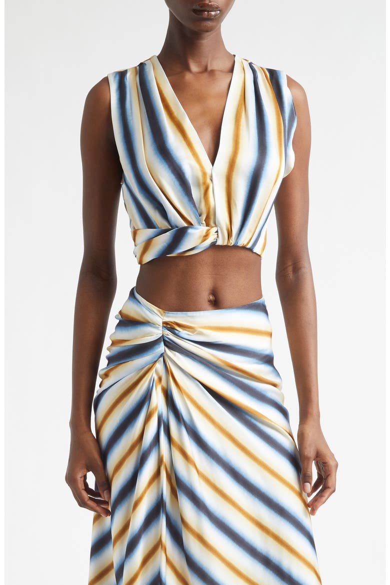 Brooklyn Stripe Crop Top, Main, color, TAHOE BLUE/ MILK CHOCOLATE