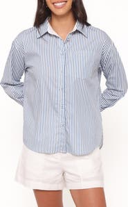 Petal & Pup Jackson Striped Button Up Cotton Shirt