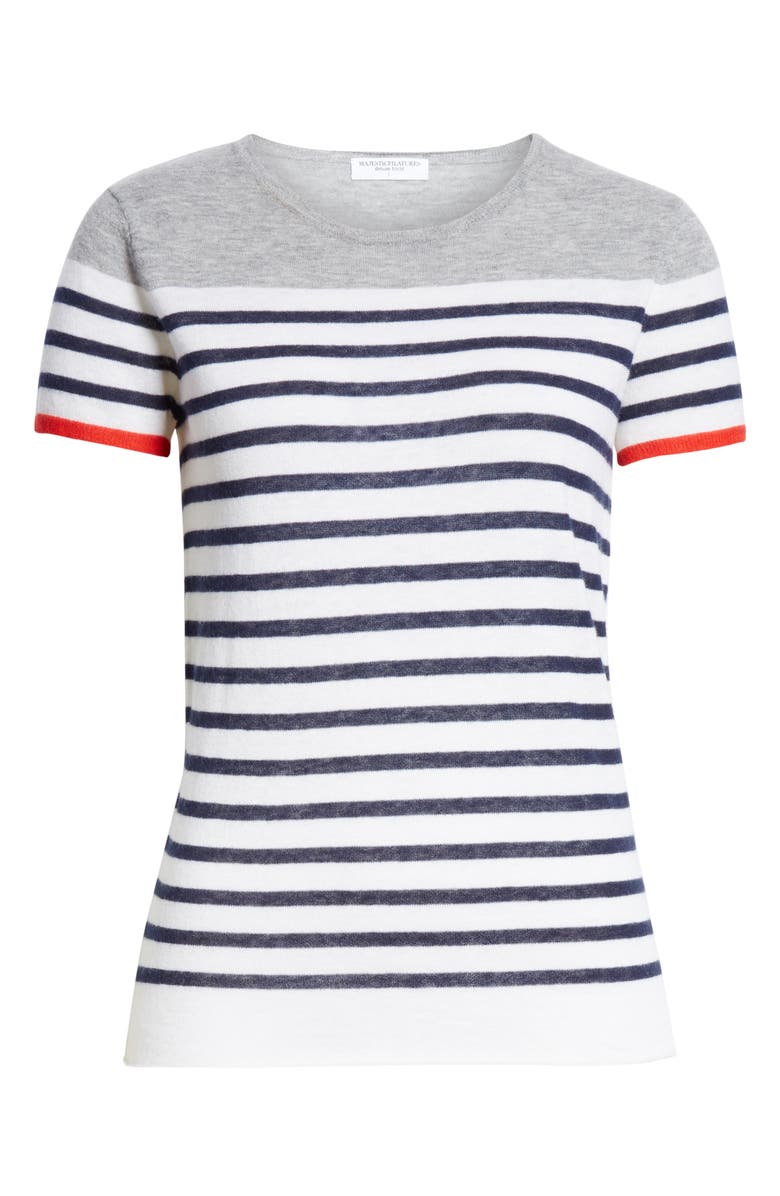 Majestic Filatures Stripe Cashmere Sweater, Alternate, color,