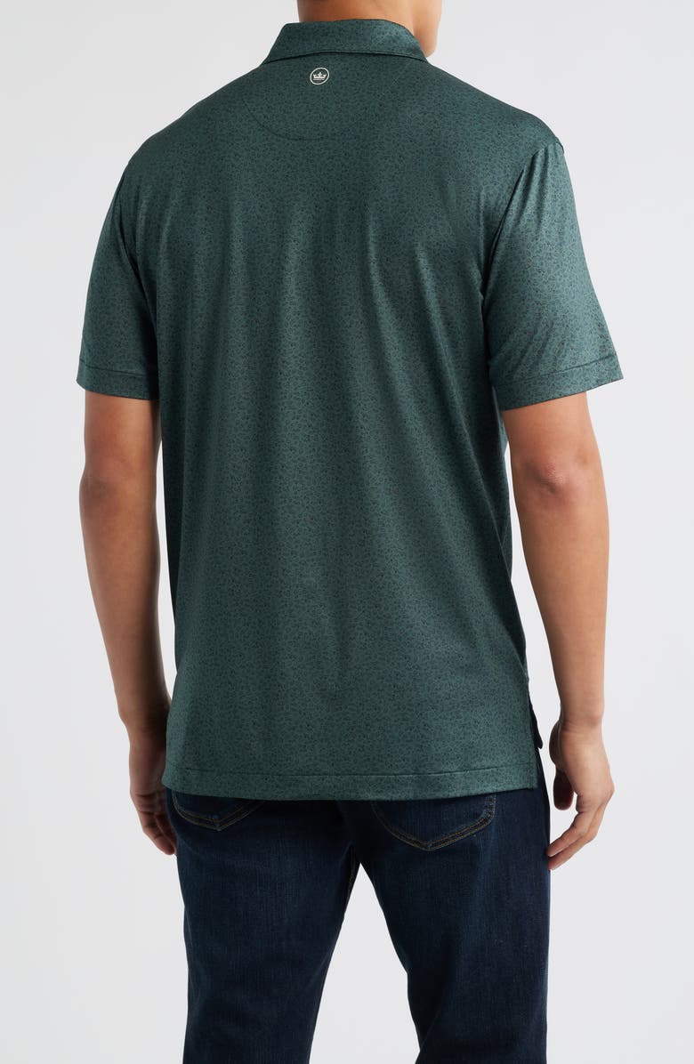 Peter Millar No Slow Play Golf Print Performance Jersey Polo, Alternate, color, Nordic Pine