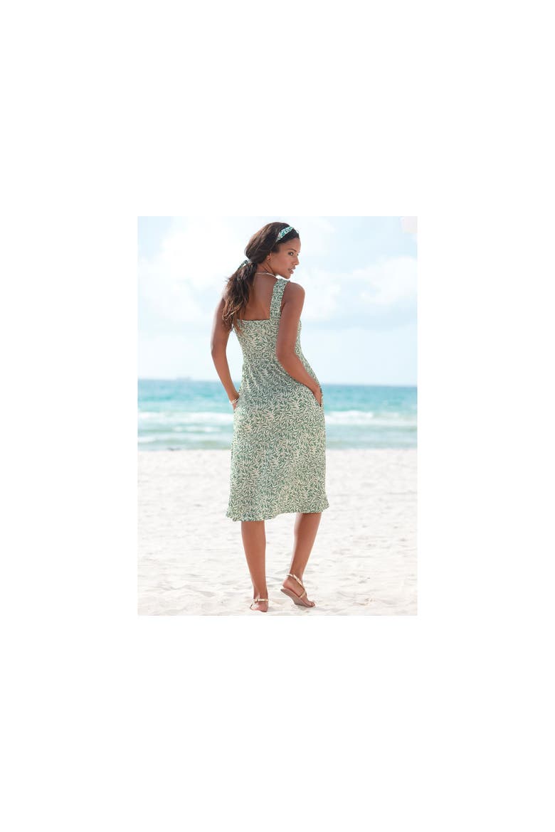 Smocked Strap Dress, Alternate, color, Green Printed