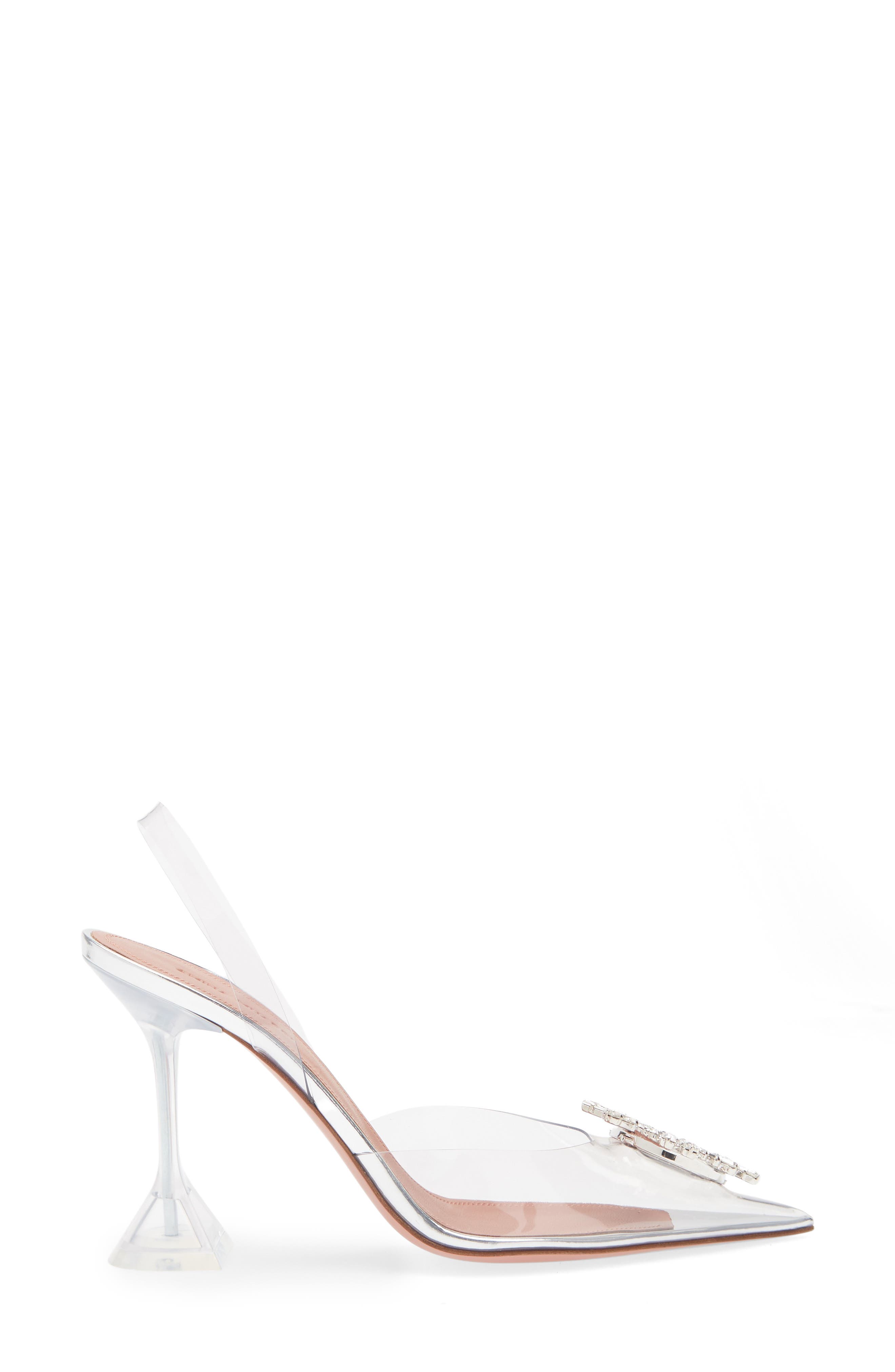 Amina Muaddi Begum Transparent Pointed Toe Slingback Pump, Alternate, color, Pvc Transparent