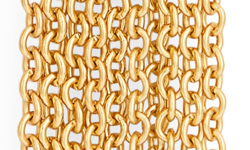 Karine Sultan Chain Fringe Drop Rectangular Hoop Earrings