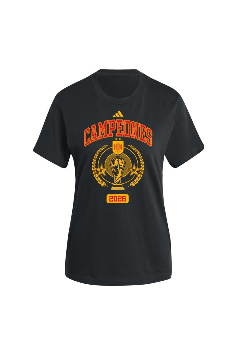 Women's adidas Black Spain National Team 2026 FIFA World Cup Champions Trophy T-Shirt, Alternate, color, Black
