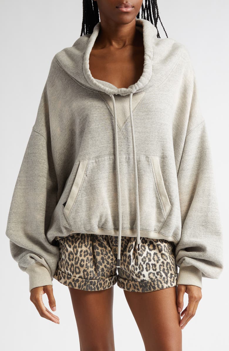 R13 Oversize Funnel Neck Crop Pullover, Main, color, 