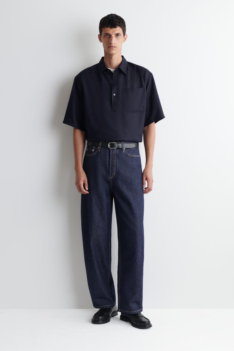 Oversized Popover Shirt, Alternate, color, NAVY