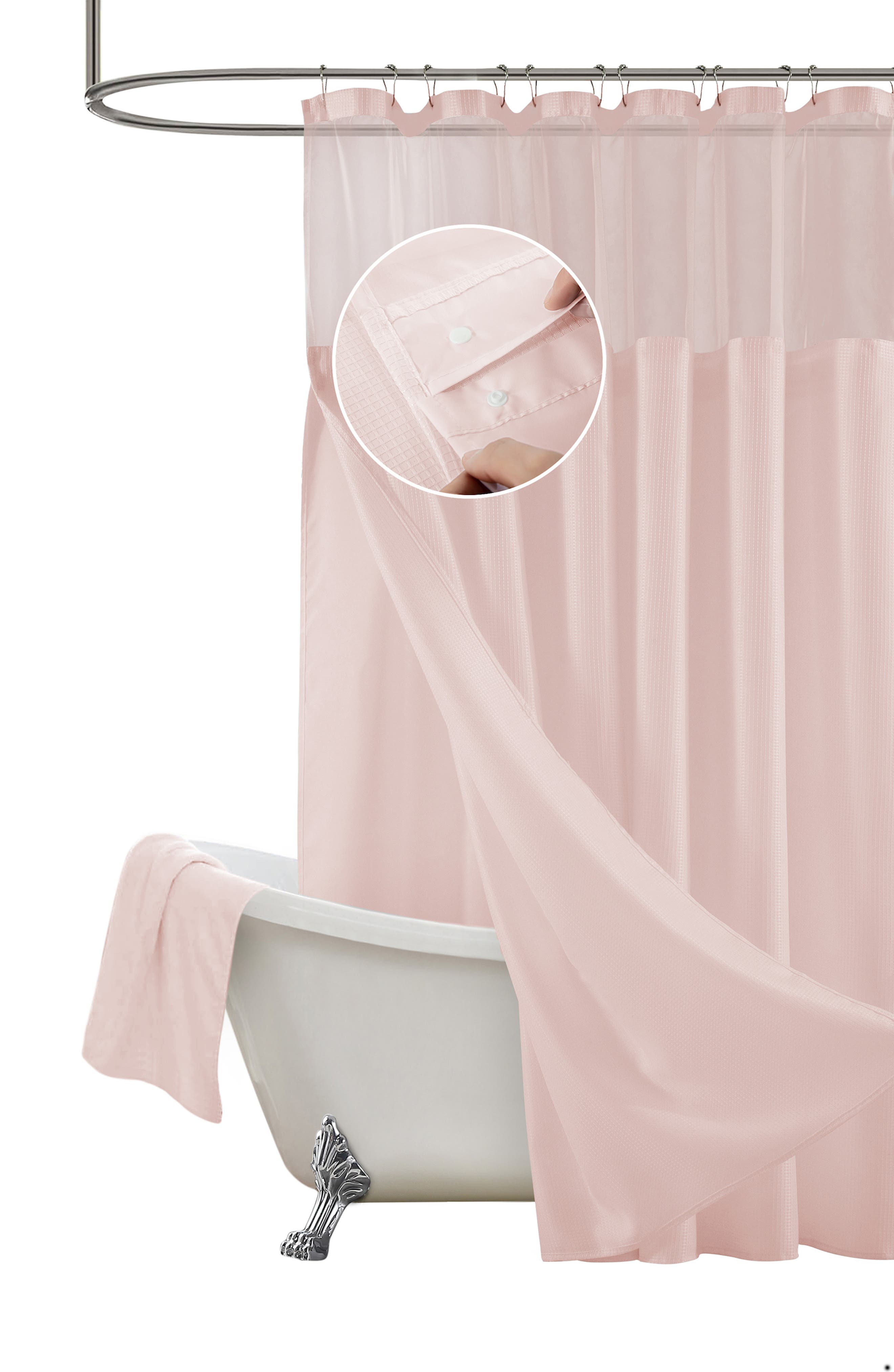 DAINTY HOME Waffle Weave Shower Curtain