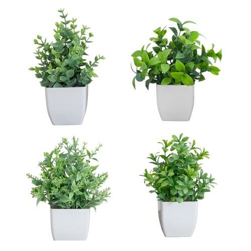 NEARLY NATURAL 8-in Artificial Mini Potted Plants - Set of 4 in Green at Nordstrom