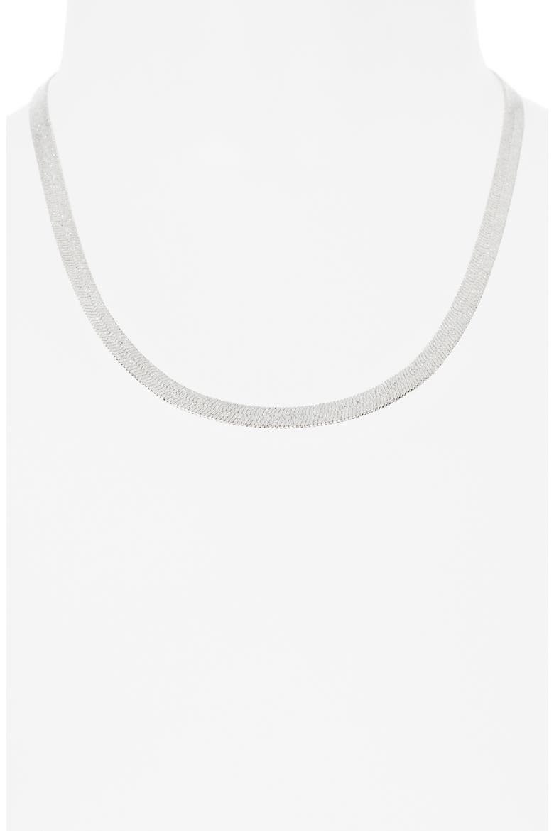 Shimmer Dust Snake Chain Necklace, Alternate, color, SILVER