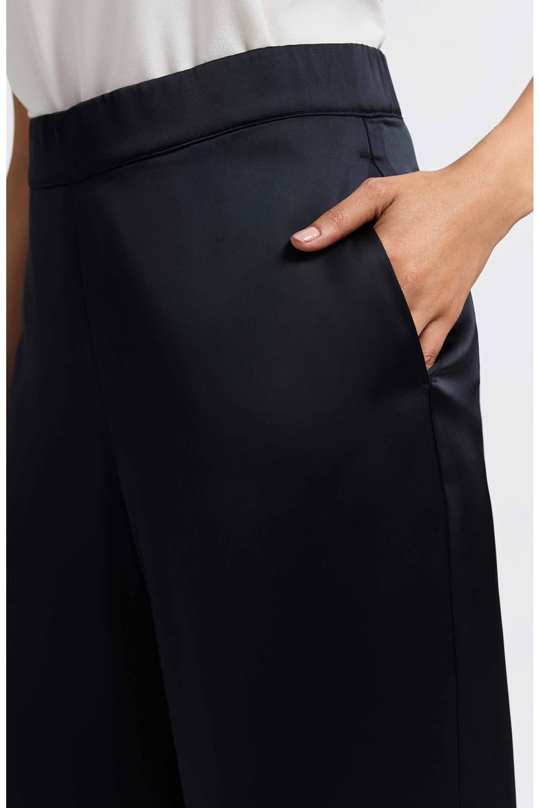 Hostess Satin Pull-On Pants, Alternate, color, BLACK