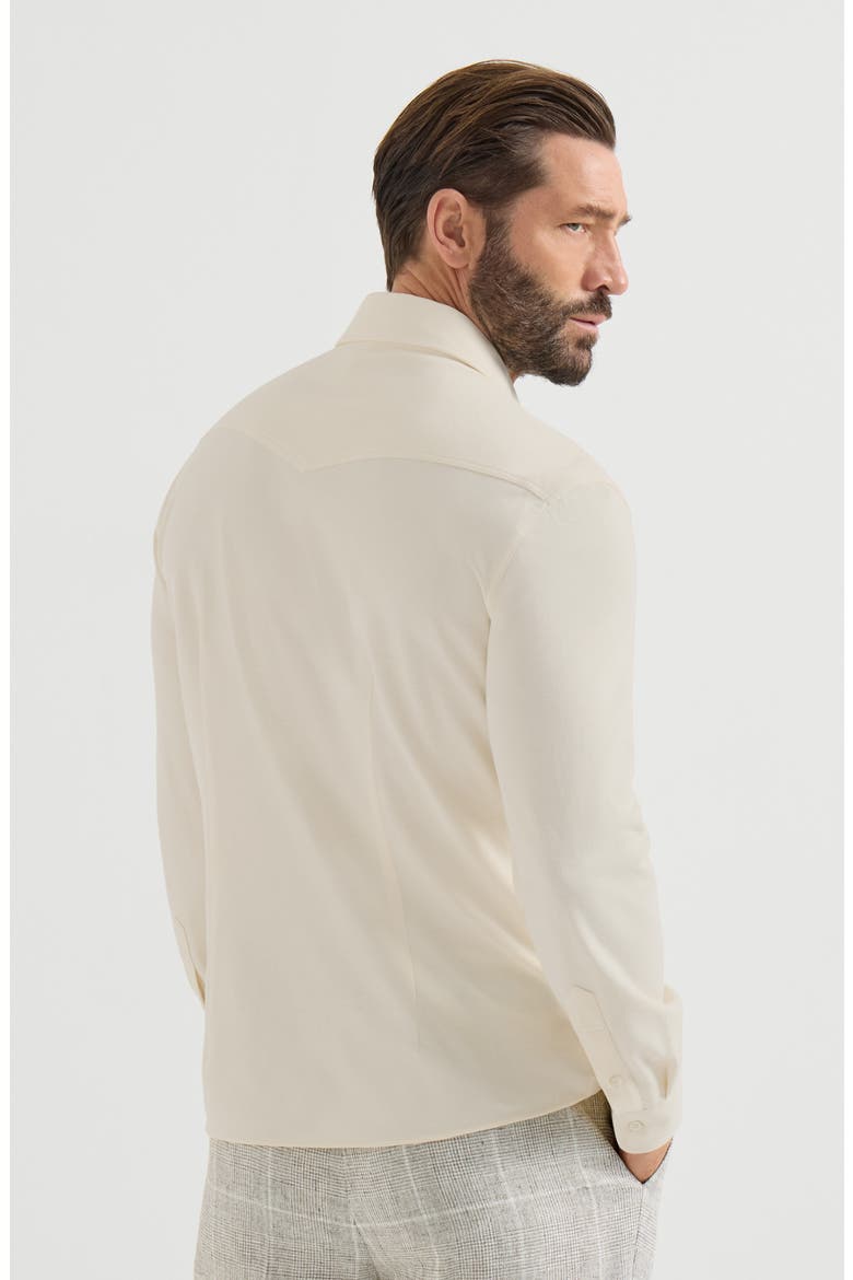 Cotton piqué Western shirt, Alternate, color, Ginger