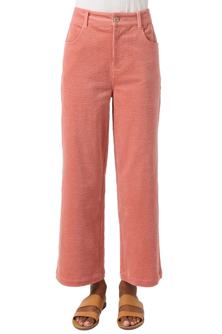 Langford High Waist Crop Corduroy Pants, Main, color, DESERT SAND
