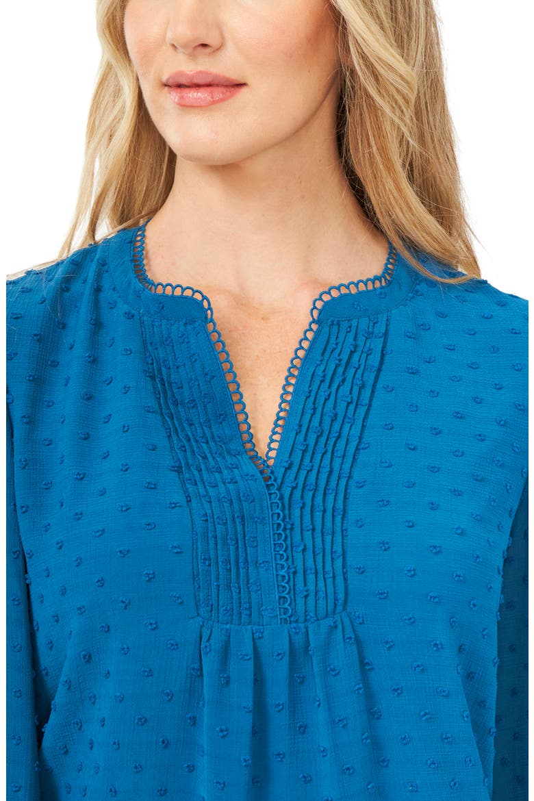 Clip Dot Long Sleeve Blouse, Alternate, color, SAPPHIRE SKY